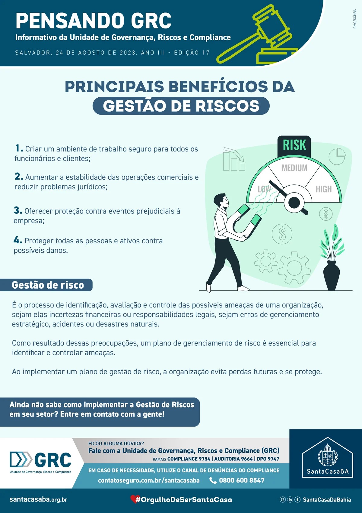 Principais benefícios da gestão de risco 