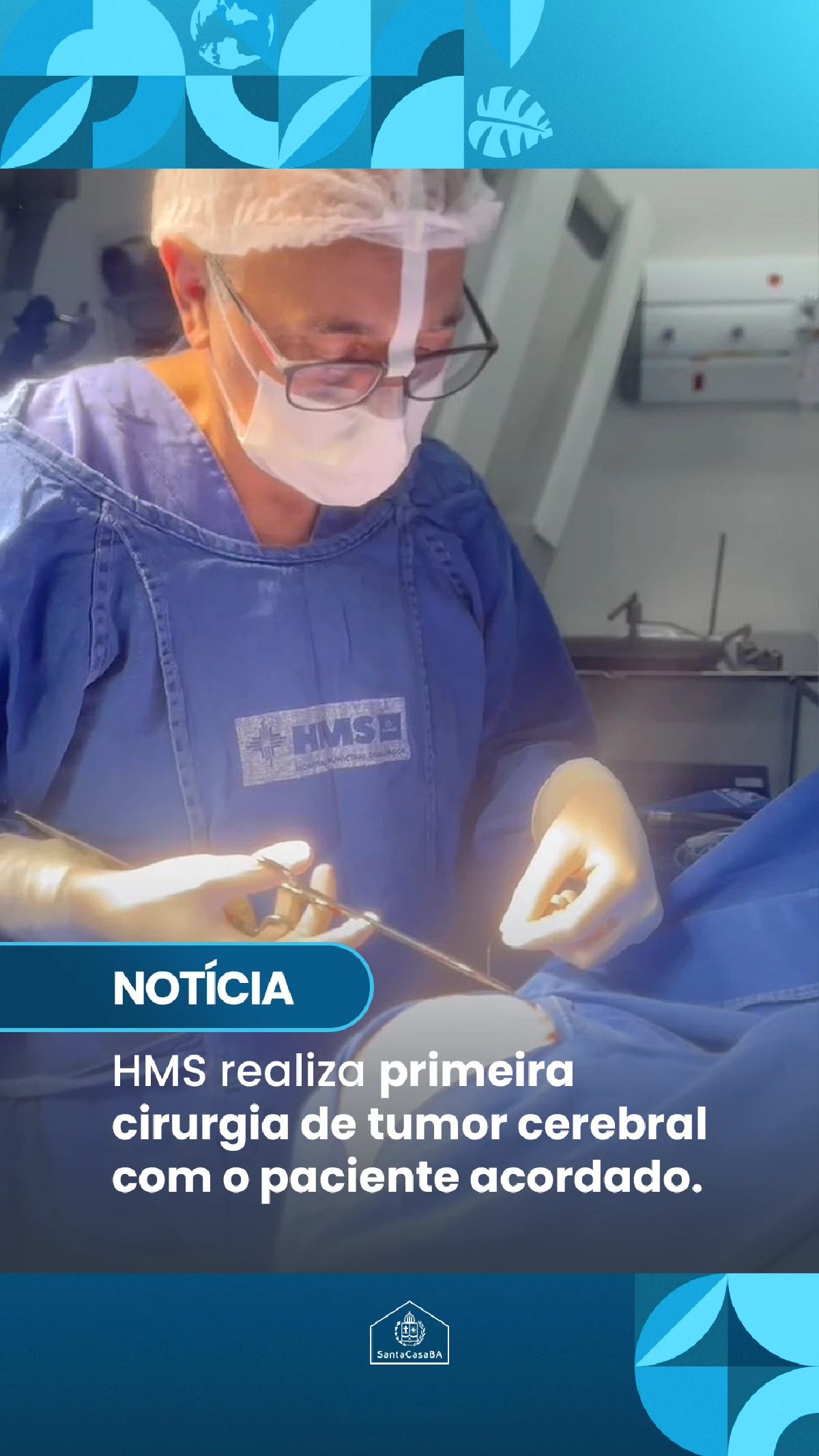 HMS realiza primeira cirurgia de tumor cerebral com o paciente acordado