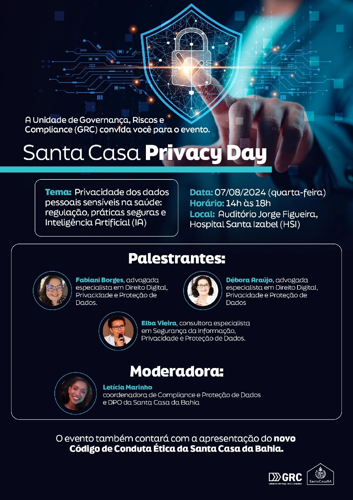 Santa Casa da Bahia promove evento sobre privacidade de dados na saúde e inteligência artificial